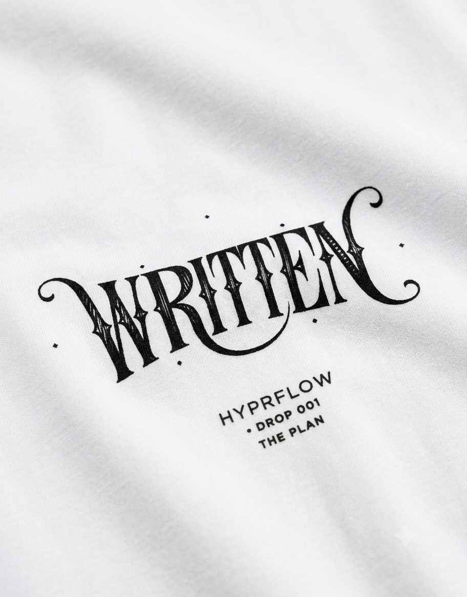 WRITTEN — Unisex Oversized Tee.
