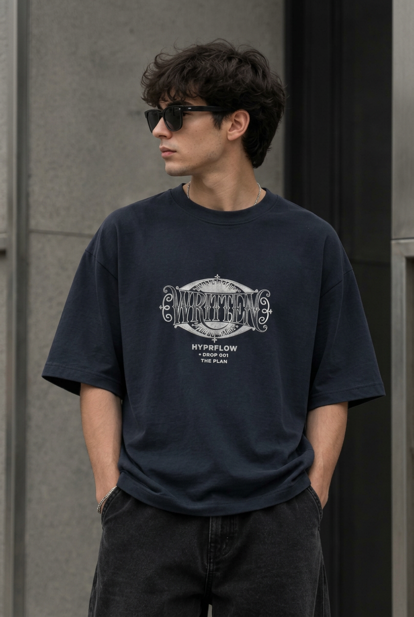 WRITTEN — Unisex Oversized Tee.