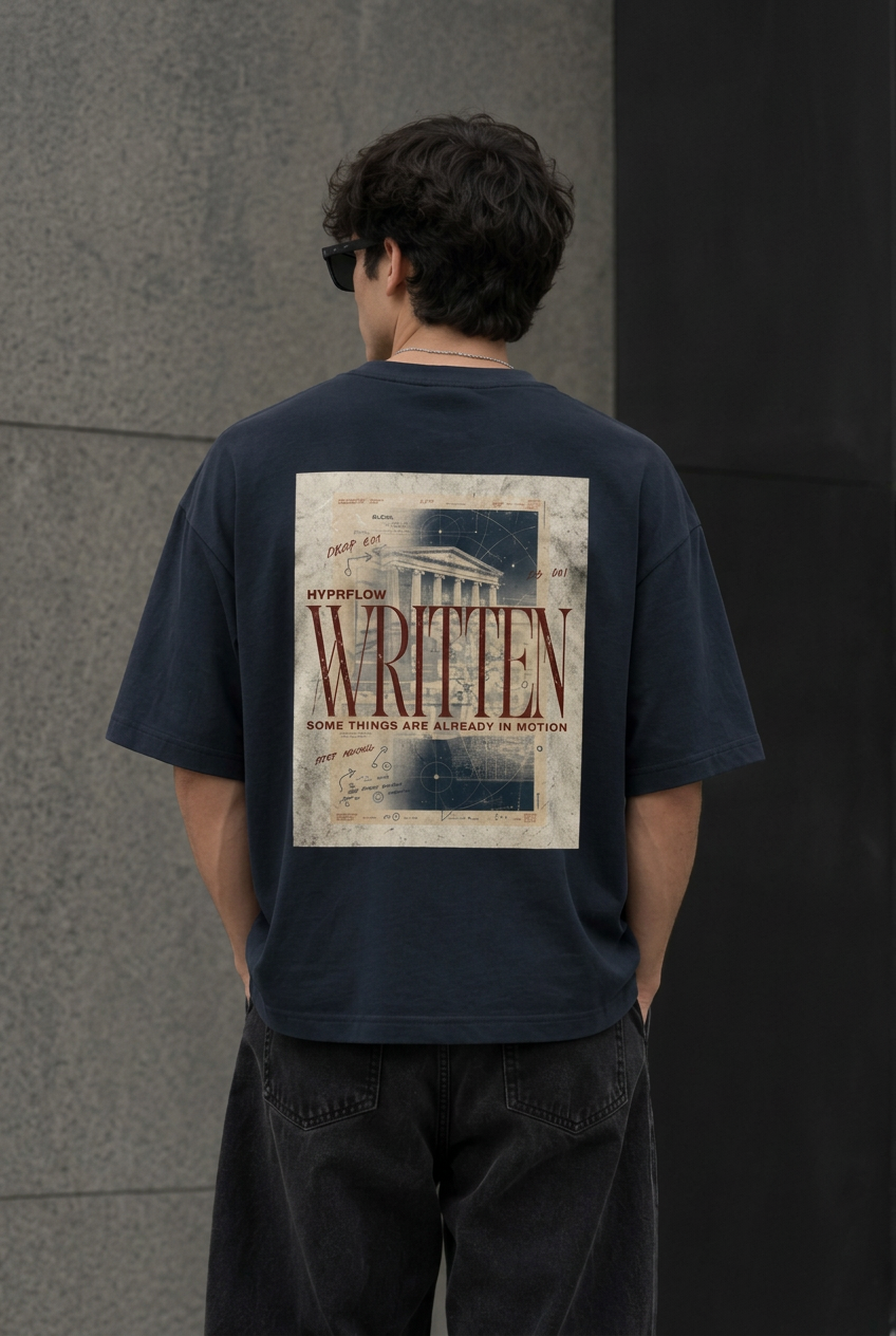 WRITTEN — Unisex Oversized Tee.