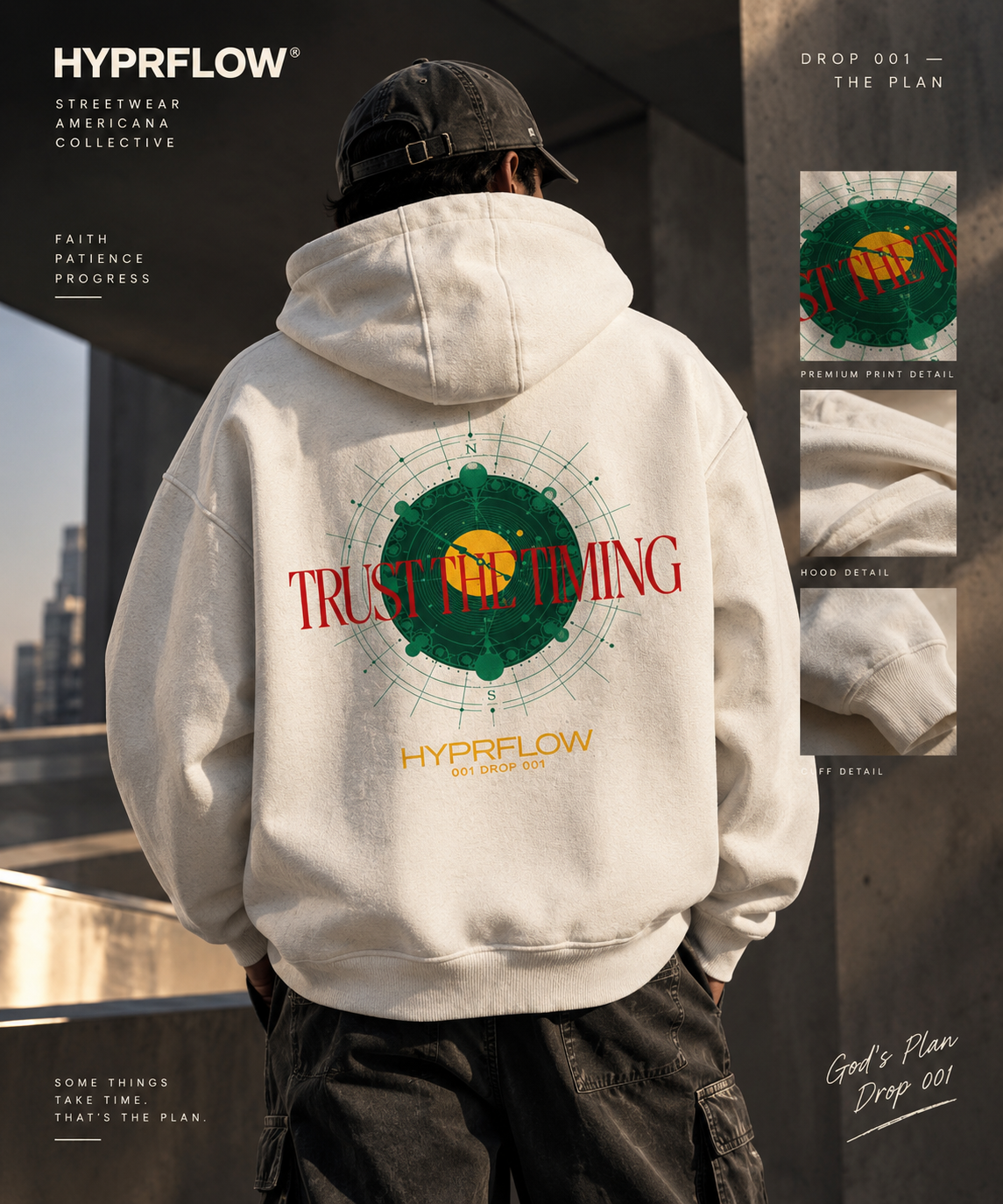 TRUST THE TIMING — Oversized Hoodie.