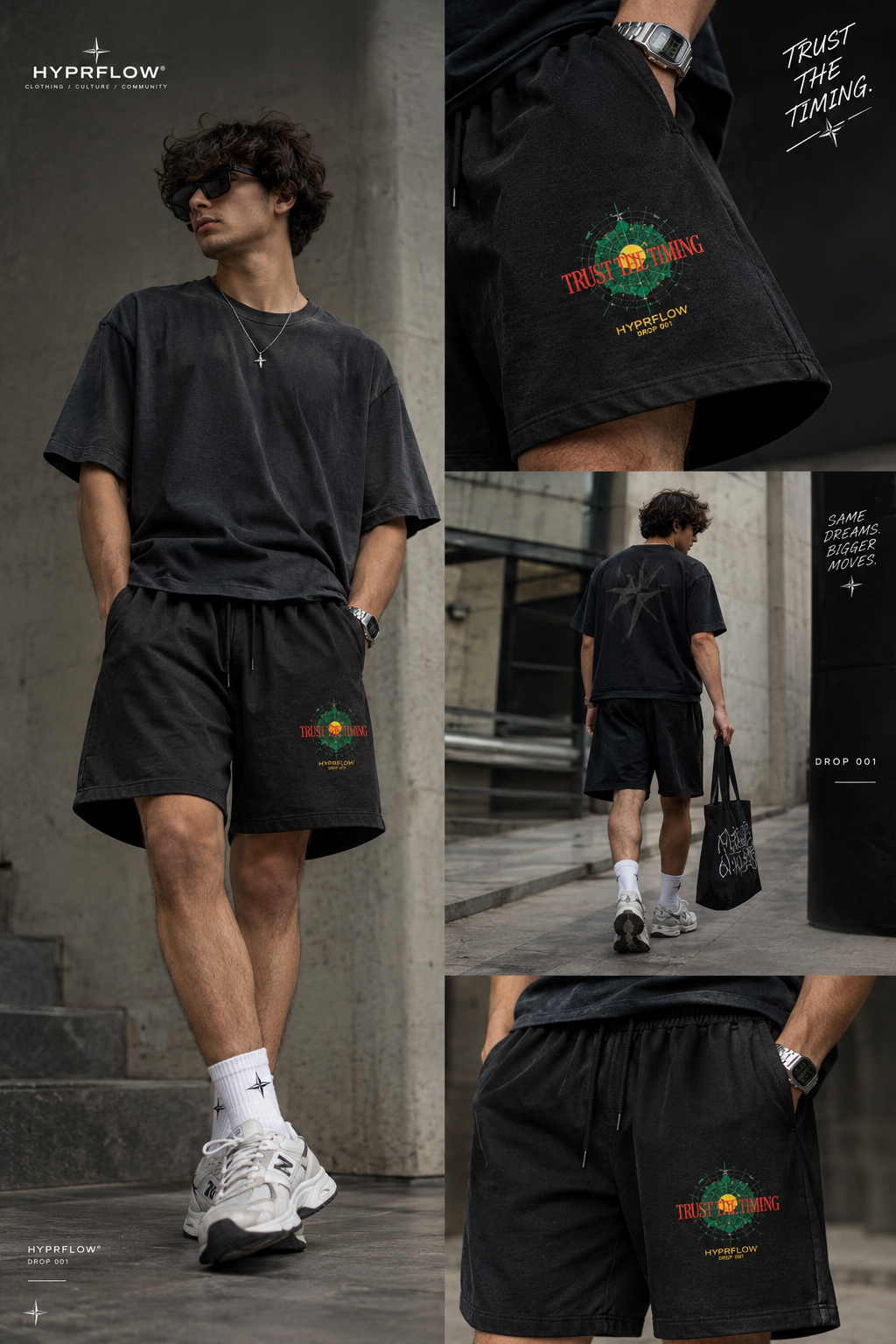 TRUST THE TIMING — Unisex Terry Shorts.