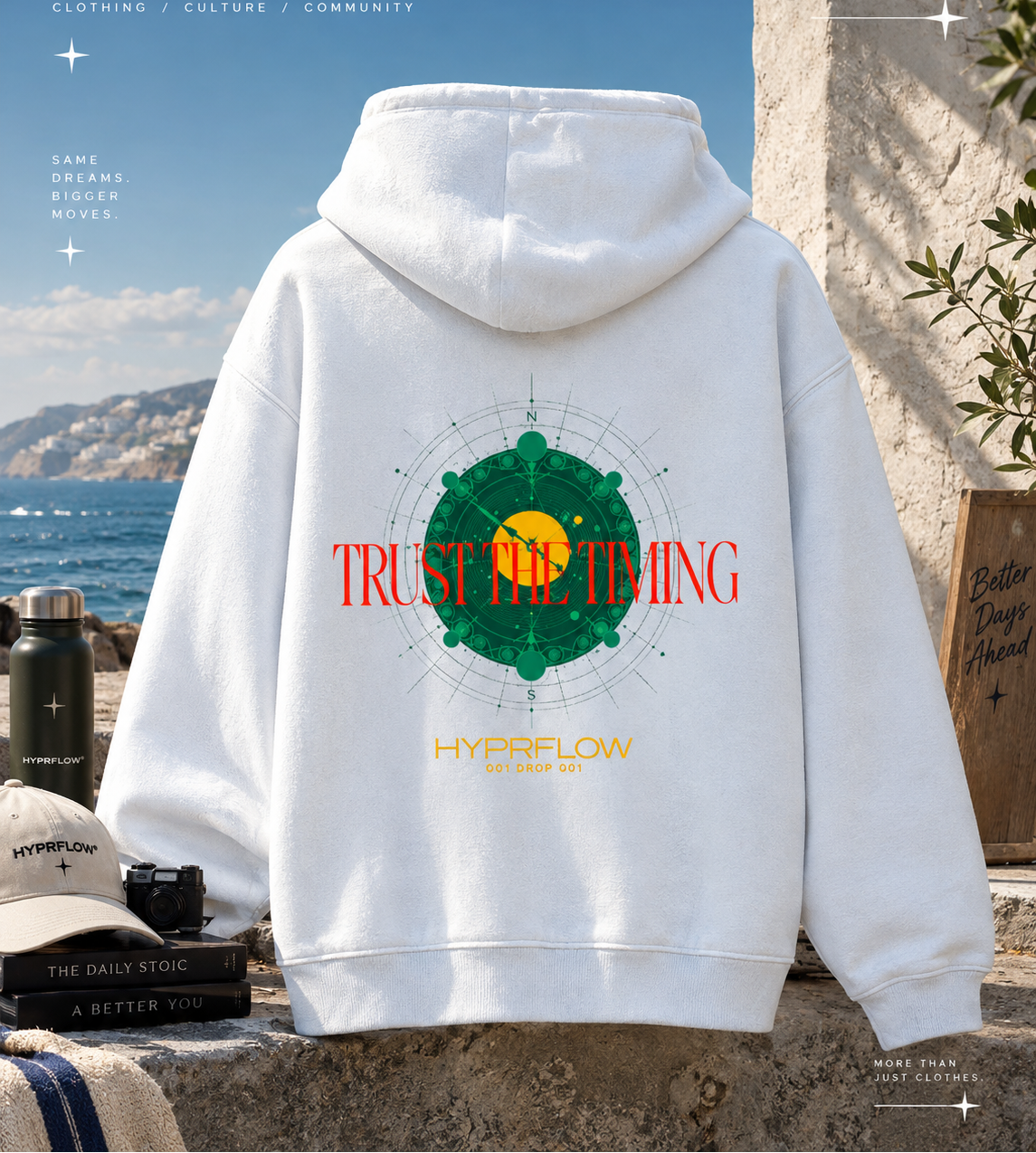 TRUST THE TIMING — Oversized Hoodie.