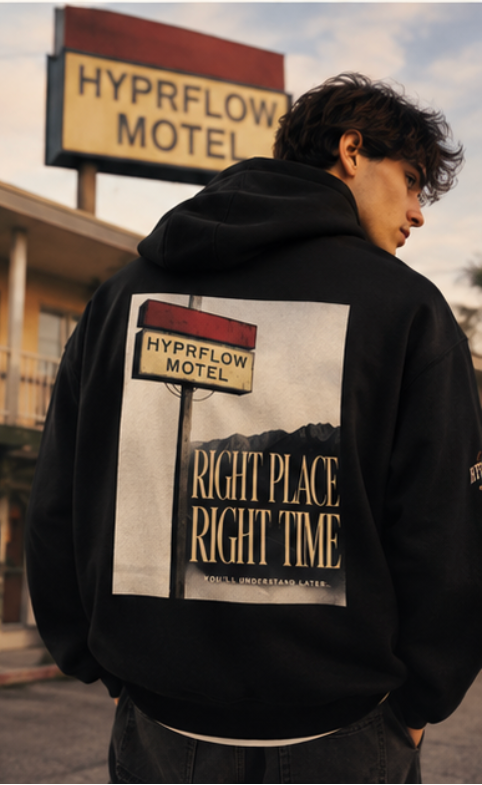 RIGHT PLACE / RIGHT TIME — Unisex Hoodie.