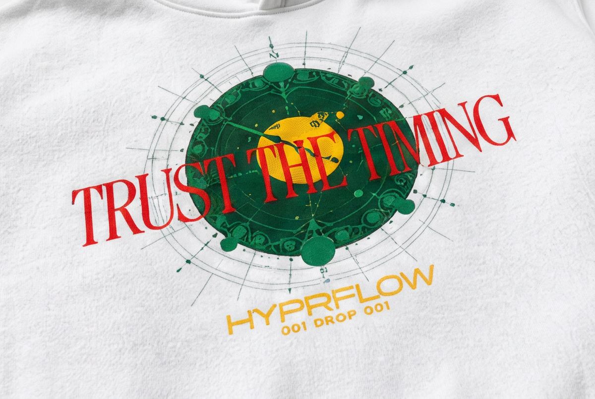 TRUST THE TIMING — Oversized Hoodie.